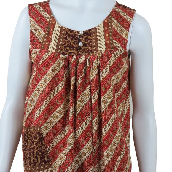 Vintage Handmade Hawaiian House Patio Dress Muumuu M Sleeveless Knee Length - Picture 4 of 10